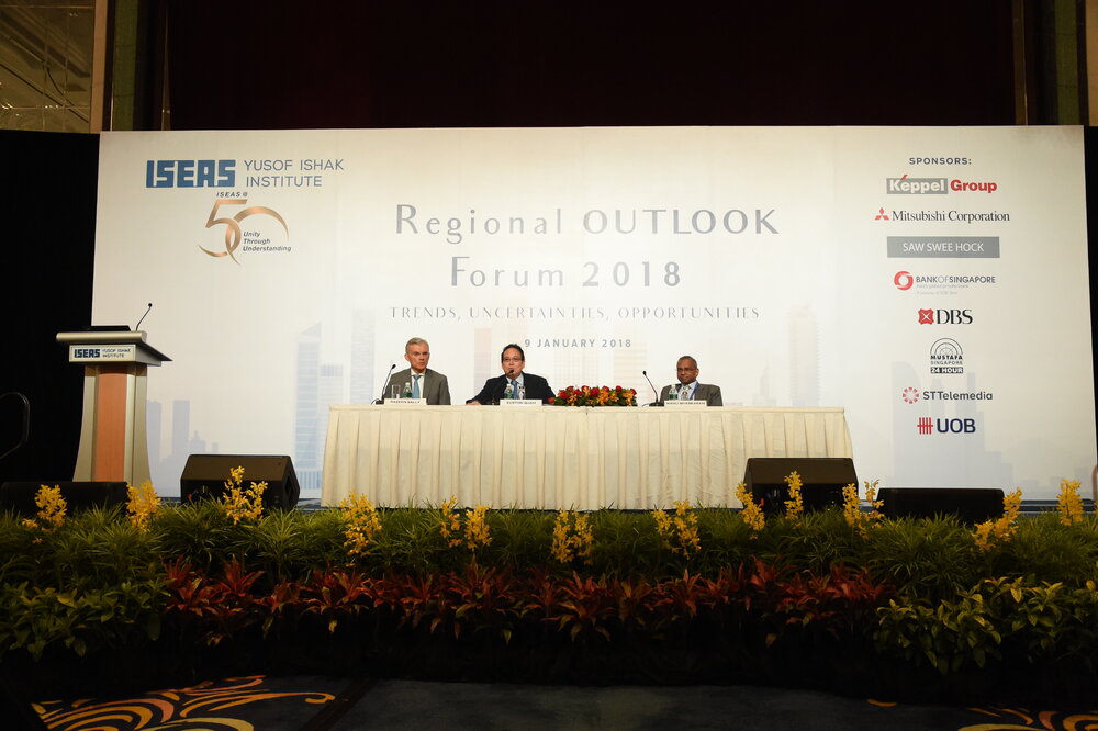 From left to right: Associate Professor Razeen Sally, Professor Euston Quah, and Mr Manu Bhaskaran.