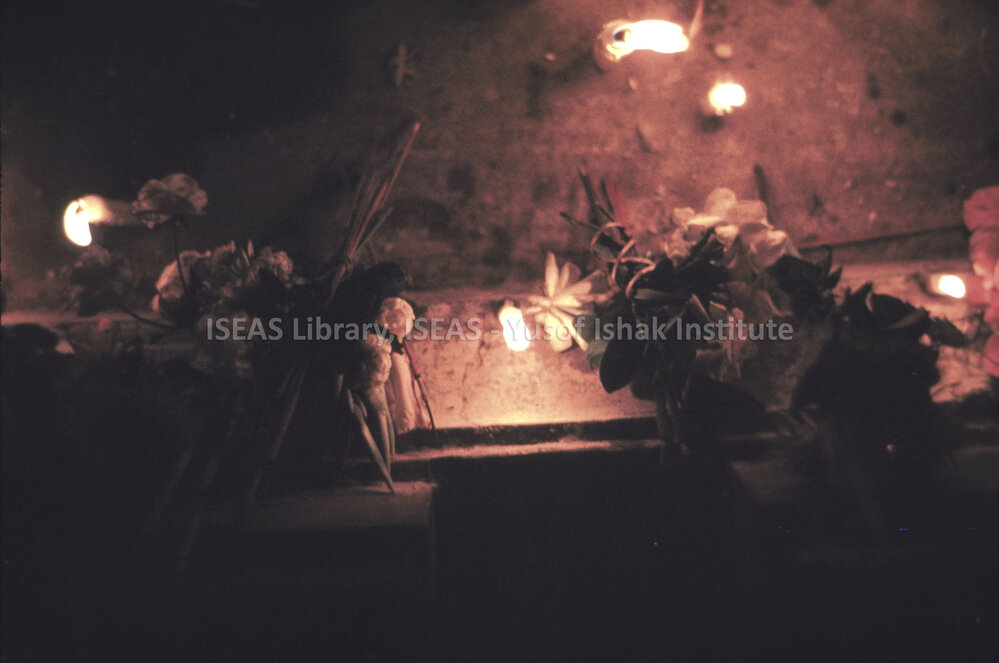 DP71_25 - Night views of the evening ritual observed on Visakha Puja at Wat Phra Singh, Chiangmai, Thailand, are shown in DP71_14 - 25