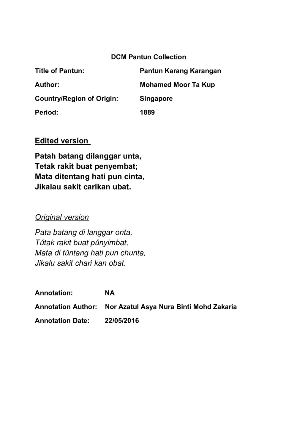 Patah batang dilanggar