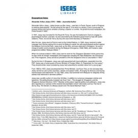 Biographical Notes of Alex Josey
