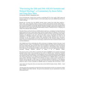 2016/053 - Previewing the 28th and 29th ASEAN Summits and Related Meetings