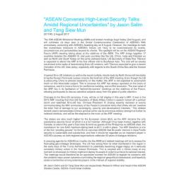 2017/045 - ASEAN Convenes High-Level Security Talks Amidst Regional Uncertainties