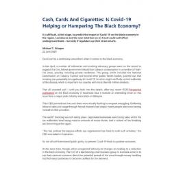 2020/082 - Cash, Cards And Cigarettes: Is Covid-19 Helping or Hampering The Black Economy?