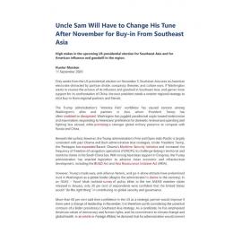 2020/134 - Uncle Sam Will Have to Change His Tune After November For Buy-in from Southeast Asia