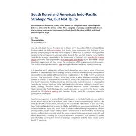 2020/189 - South Korea and America’s Indo-Pacific Strategy: Yes, but not Quite