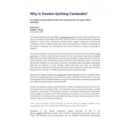2020/200 - Why Is Sweden Quitting Cambodia?