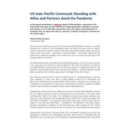2020/208 - US Indo-Pacific Command: Standing with Allies and Partners Amid The Pandemic
