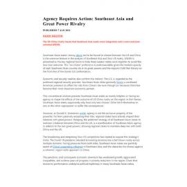 2021/004 - Agency Requires Action: Southeast Asia and Great Power Rivalry