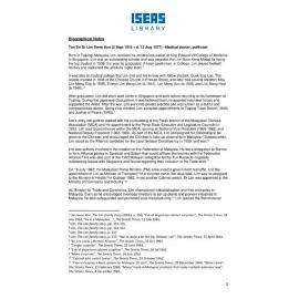 Biographical Notes of Lim Swee Aun
