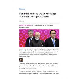 2021/058 - For India, Miles to Go to Reengage Southeast Asia
