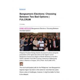 2021/072 - Bangsamoro Elections: Choosing Between Two Bad Options