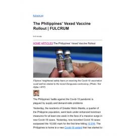 2021/086 - The Philippines’ Vexed Vaccine Rollout
