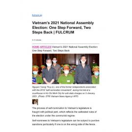 2021/117 - Vietnam’s 2021 National Assembly Election: One Step Forward, Two Steps Back
