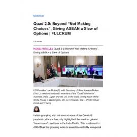 2021/124 - Quad 2.0: Beyond “Not Making Choices”, Giving ASEAN a Slew of Options