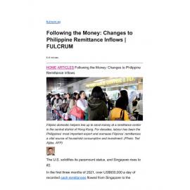 2021/135 - Following the Money: Changes to Philippine Remittance Inflows