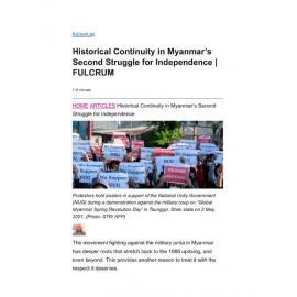 2022/018 - Historical Continuity in Myanmar’s Second Struggle for Independence