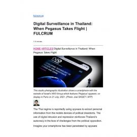 2022/054 - Digital Surveillance in Thailand: When Pegasus Takes Flight