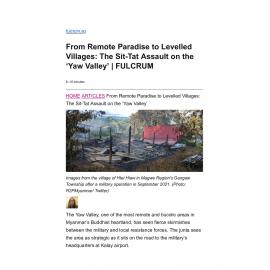 2022/064 - From Remote Paradise to Levelled Villages: The Sit-Tat Assault on the ‘Yaw Valley’