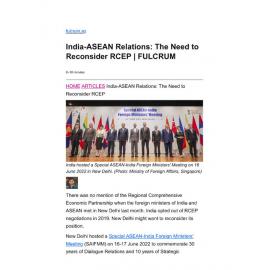 2022/216 - India-ASEAN Relations: The Need to Reconsider RCEP