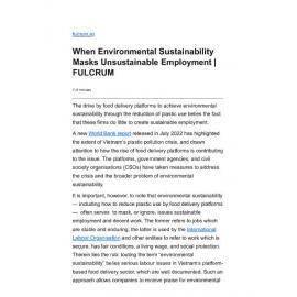 2022/271 - When Environmental Sustainability Masks Unsustainable Employment