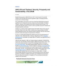 2022/300 - UNCLOS and Thailand: Security, Prosperity and Sustainability