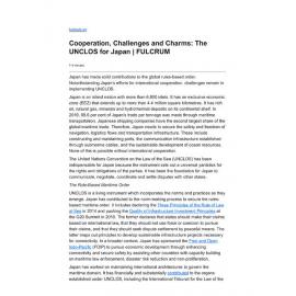 2022/307 - Cooperation, Challenges and Charms: The UNCLOS for Japan