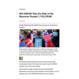 2022/321 - Will ASEAN Take the Side of the Myanmar People