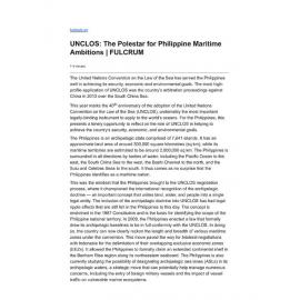 2022/325 - UNCLOS: The Polestar for Philippine Maritime Ambitions