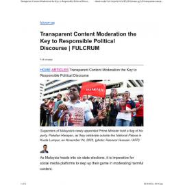 2023/147 - Transparent Content Moderation the Key to Responsible Political Discourse
