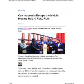 2023/172 - Can Indonesia Escape the Middle Income Trap?