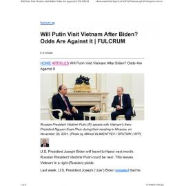2023/189 - Will Putin Visit Vietnam After Biden? Odds Are Against It