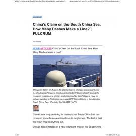 2023/215 - China’s Claim on the South China Sea: How Many Dashes Make a Line?