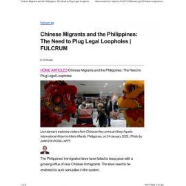 2024/381 - Chinese Migrants and the Philippines: The Need to Plug Legal Loopholes