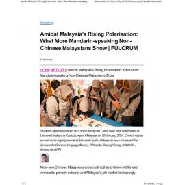 2024/362 - Amidst Malaysia’s Rising Polarisation: What More Mandarin-speaking Non-Chinese Malaysians Show