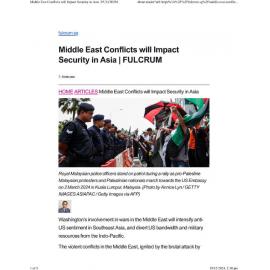 2024/347 - Middle East Conflicts will Impact Security in Asia