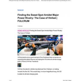 2024/333 - Finding the Sweet Spot Amidst Major Power Rivalry: The Case of Vinfast
