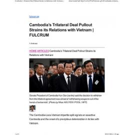 2024/319 - Cambodia’s Trilateral Deal Pullout Strains its Relations with Vietnam