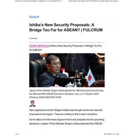 2024/313 - Ishiba’s New Security Proposals: A Bridge Too Far for ASEAN?