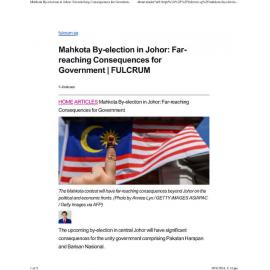 2024/261 - Mahkota By-election in Johor: Far-reaching Consequences for Government