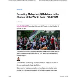 2024/201 - Recasting Malaysia–US Relations in the Shadow of the War in Gaza