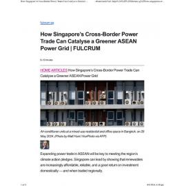 2024/185 - How Singapore’s Cross-Border Power Trade Can Catalyse a Greener ASEAN Power Grid