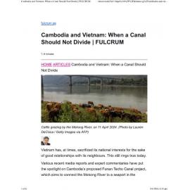 2024/163 - Cambodia and Vietnam: When a Canal Should Not Divide