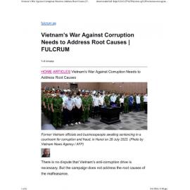 2024/137 - Vietnam’s War Against Corruption Needs to Address Root Causes