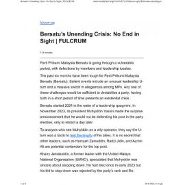 2024/110 - Bersatu’s Unending Crisis: No End in Sight