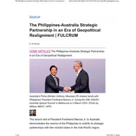 2024/085 - The Philippines-Australia Strategic Partnership in an Era of Geopolitical Realignment