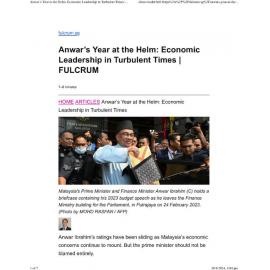 2024/069 - Anwar’s Year at the Helm: Economic Leadership in Turbulent Times