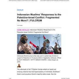 2024/056 - Indonesian Muslims’ Responses to the Palestine-Israel Conflict: Fragmented No More?
