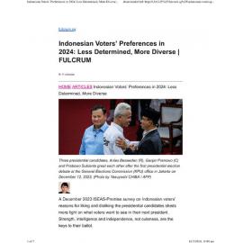 2024/028 - Indonesian Voters’ Preferences in 2024: Less Determined, More Diverse