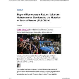 2025/008 - Beyond Democracy’s Return: Jakarta’s Gubernatorial Election and the Mutation of Toxic Alliances