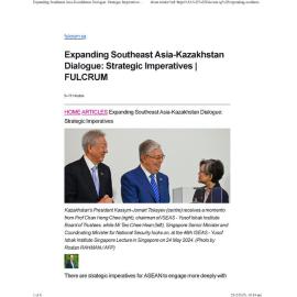 2025/016 - Expanding Southeast Asia-Kazakhstan Dialogue: Strategic Imperatives